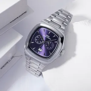 IBSO Đồng hồ thạch anh dây đeo bằng thép không gỉ cho nam đồng hồ đeo tay phong cách kinh doanh hiển thị giờ lịch chống nước 3ATM Seiko