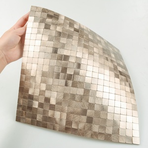 Mosaico de Aluminio Dorado Champán Listo para Enviar, con Acabado Cepillado y Adhesivo - Product Image 2