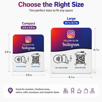 Panneau en acrylique NFC Instagram avec code QR pour suivre sur les réseaux sociaux