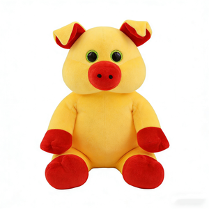 Peluche de cerdo personalizado, peluche de cerdo amarillo, muñeco de cerdo adorable, peluche de animal de granja - Product Image 1