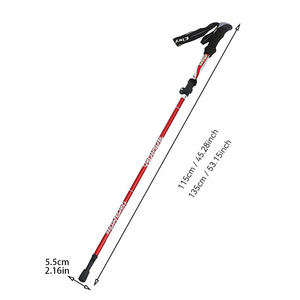 Bâton de randonnée réglable en alliage d'aluminium 115-135 cm, léger, durable, antidérapant, pour la marche en plein air - Product Image 1