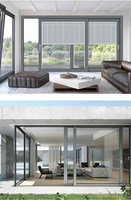 Porte coulissante en aluminium et verre, moderne, mince, coupe-vent, à grand panneau, pour appartement de présentation et unité modèle – Vente directe du distributeur