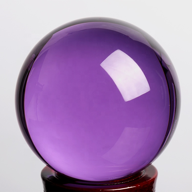 カラー:紫色透明 水晶玉 100mm クリスタルボール