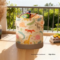 Panier de rangement en tissu de style minimaliste transfrontalier, motif animal de dessin animé, boîte de rangement pour vêtements, organisateur de linge sale