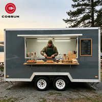 Camion de cuisine mobile Cogsun, chariot à glaces avec roues, camion de restauration rapide, chariot à hot-dogs, chariot à barbecue, remorque de restauration à vendre