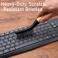 Brosse à crevasses à manche en bambou, tête étroite à long manche, brosse de nettoyage pour les espaces étroits, pour un usage domestique