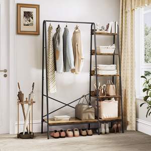 Hall Arbre Rangement des chaussures <span class=keywords><strong>Banc</strong></span> d'entrée Crochets pour manteaux Gain de place <span class=keywords><strong>Porte</strong></span> d'entrée Armoire en bois Cintre à chaussures - Product Image 4