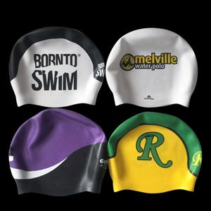OEM Logo personalizzato stampato cappello adatto senza soluzione di continuità in Silicone cuffia da nuoto Hall of Fame in Silicone - Product Image 3