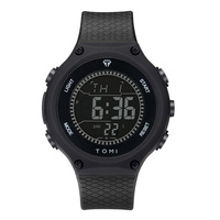 Montre électronique de poignet TOMI T223 Premium, boîtier en plastique, bracelet en PU, étanche, design simple, montre de sport pour homme, vente en gros