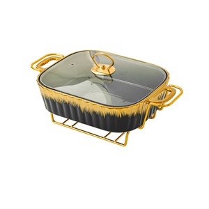 Casseruola in <span class=keywords><strong>ceramica</strong></span> per posate per uso domestico a calore leggero Hotel a secco portabottiglie con candela rettangolare europa Party - Product Image 3