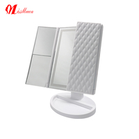 Miroir de Table Led à 3 voies, Miroir de maquillage à 3 voies, Miroir de Table à triple éclairage Usb 2X 3X 10X