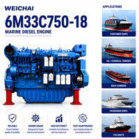 Moteur diesel marin SCDC Weichai Baudouin 6M33 552 ch 1800 tr/min 6M33C750-18 pour bateau de patrouille et navire de cargaison