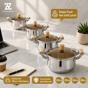 Batterie de cuisine professionnelle en acier inoxydable de qualité alimentaire Zhenneng, ensemble de 4 casseroles durables (20cm, 22cm, 24cm, 26cm) pour les réunions de famille - Product Image 2