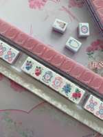LoveShackFancy Mahjong américain rose de luxe moderne pliable et portable, jeu de Mahjong américain avec tuiles en acrylique pour les jeux de casino