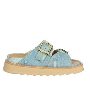 Sandalias de mezclilla Colors Of California Donna Ciabatta Bassa HC.STORMY60 con plataforma y suela de mezclilla azul claro - Product Image 4