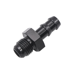 Conector de manguera para modificación de automóviles, adaptador de inserción de aleación de aluminio negro 6AN a 3/8 para actualización del sistema de combustible - Product Image 1