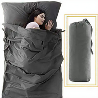 Draps de camping légers WOQI, draps de voyage, doublure de sac de couchage pour auberge et voyage avec fermeture éclair intégrale, ensemble de draps