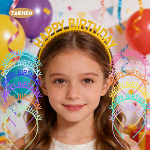 عصابات شعر بلاستيكية من YACHEN ، أربطة رأس لزينة الحفلات ، تاج ، أكسسوارات بلون الحلوى ، أربطة رأس لعيد ميلاد سعيد للأطفال والفتيات - Product Image 1