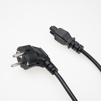 Cable de Alimentación Europeo C5 con Enchufe Europeo Negro IEC 60320 C5, Cable de CA para Cargador de Computadora Portátil, Cable de Alimentación Duradero