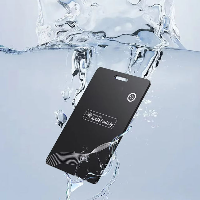 Rechargeable Thin Wallet Tracker Card Works With Find My App With Reusable Versatile Lanyard Slot or Keychain Hole