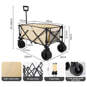 Carretilla Plegable Todoterreno Personalizada, Resistente, Ajustable, para Jardín, Playa, Picnic y Camping - Product Image 4