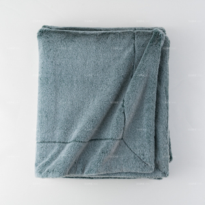 Personalizado de alta calidad de piel falsa de poliéster personalizado esmerilado artificial descargado <span class=keywords><strong>manta</strong></span> de piel sintética bajo MOQ - Product Image 5