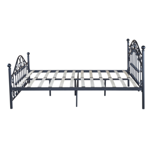 Cadre de lit plateforme Queen moderne de luxe nordique en métal robuste noir, fabrication sur mesure, taille complète, lits en métal modernes de luxe nordique - Product Image 6