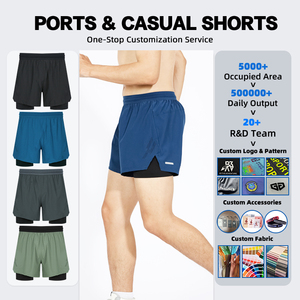 Ensemble de shorts de course à compression pour hommes YING LANG, shorts de sport à séchage rapide avec poche arrière, logo personnalisé - Product Image 2