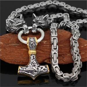 Mode Titanium Baja Nirkarat Viking Serigala Kepala Liontin Kalung Pesona <span class=keywords><strong>Retro</strong></span> Kalung Choker Perhiasan untuk Pria Pemasok - Product Image 6