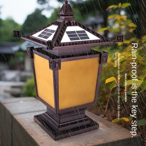 Nouveau Style classique extérieur pilier lampe porte jardin colonne lumière pilier lumière Villa jardin poste lampe LED borne lumineuse - Product Image 5