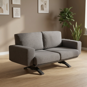 Sofá Moderno de Tres Plazas, Tapizado en Tela, Relleno de Espuma, Brazos Rectos Cuadrados, Respaldo Firme, Patas de Metal, Muebles para Sala de Estar - Product Image 5