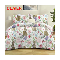 Parure de lit en coton Trois Places Drap de Lit Drap House, housse de couette, drap de lit, 2 draps, 2 taies d'oreiller