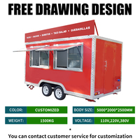 Machine d'affichage de café de crème glacée mobile de 21 pieds Kiosque de remorque de nourriture Camion de nourriture japonais Four à pizza de camion de nourriture