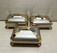 Juego de Cazuelas Rectangulares Clásicas para Regalo de Boda Estilo Americano, 3L 4L 5L, Recipientes Térmicos para Servir y Mantener la Comida Caliente
