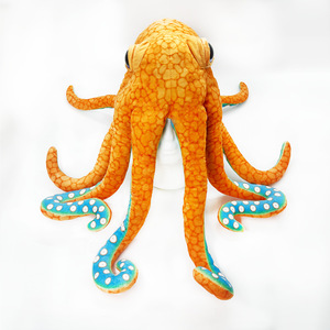 Sombrero de peluche de pulpo, muñeco de peluche suave naranja, regalo de cumpleaños para niños, tema de criaturas marinas subacuáticas - Product Image 5