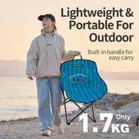Chaise de camping moderne en fer, mobilier d'extérieur pliable et portable, chaise lune pour pêche et pique-nique, logo personnalisé