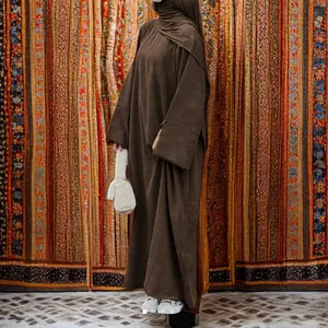 موضة جديدة أنيقة من بيكومفورت تركية من موديلات أنيقة من قماش القرطاس ملابس للشتاء للنساء بمقاسات XXL فستان سميك للتدفئة للاحتفال بالشهر رمضان فستان للمسلمات