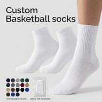 Chaussettes de basketball pour jeunes hommes, personnalisables avec logo OEM, respirantes, à haute élasticité, avec bord côtelé et soutien de la voûte plantaire, pour la course, l'entraînement et l'exercice