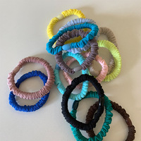 Coloré enfants cheveux cravate corde Bracelet pour bébé filles perle caoutchouc Satin Scruchies cheveux cravates élastiques bandes de cheveux