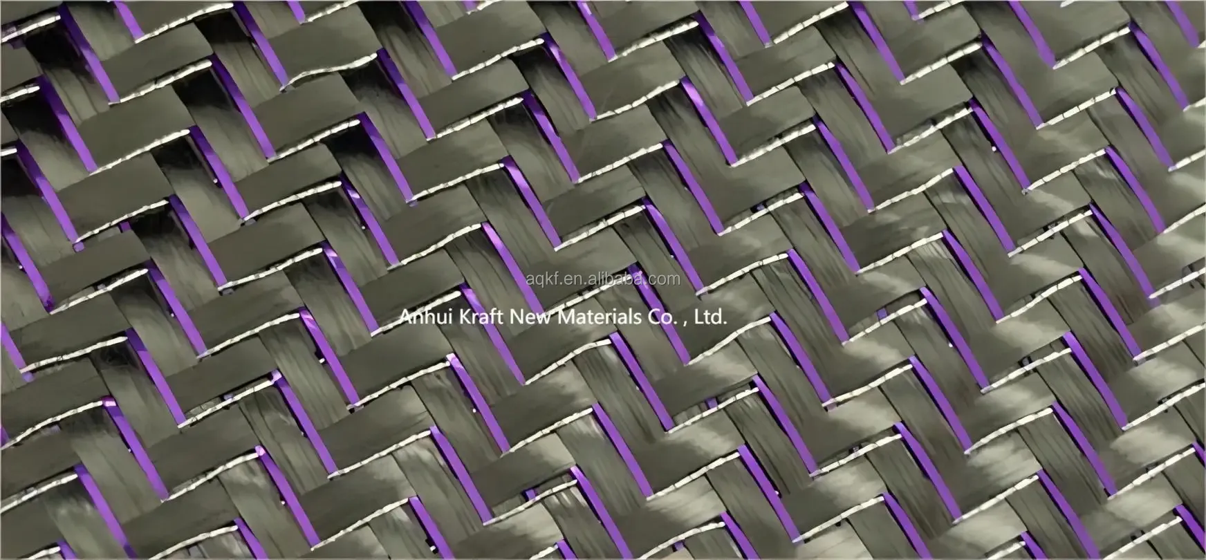 Tela de fibra de carbono de sarga de seda doble plateada púrpura 3K240G