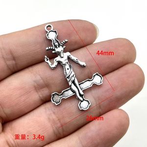 Pendentif Collier Néo-Gothique en Alliage de Zinc, Motif Démon avec Tête de Mouton, avec Chaîne à Maillons, Idéal pour les Occasions Festives - Product Image 4