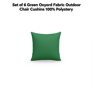 Juego de 6 cojines cuadrados para sillas de exterior de tela Oxford verde, resistentes al agua, extraíbles, lavables, para todas las estaciones - Product Image 1