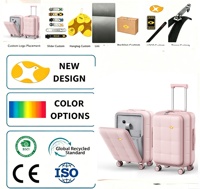 Tas Koper Spinner Rangka Aluminium Gaya Sofa Trendi Terlaris Ukuran 20 Inci untuk Perjalanan Wanita, Koper PC Portabel