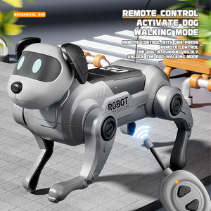 Juguete Educativo de Tecnología Negra para Niños, Perro Mecánico de Plástico con Control Remoto, Ensamblable, Biónico, de Cuatro Patas - Product Image 1