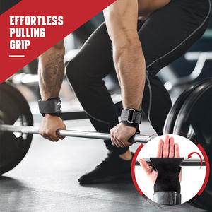 Impugnature da ginnastica in pelle traspirante con impugnature da polso Calleras Crossfitness per Training Cross-up allenamenti in palestra - Product Image 5