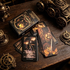 Prix <span class=keywords><strong>pas</strong></span> <span class=keywords><strong>cher</strong></span> usine <span class=keywords><strong>Oracle</strong></span> 12X7cm personnaliser l'impression 78 cartes de tarot avec guide et boîte - Product Image 1