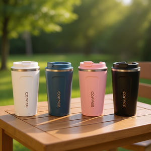 Sublimation Tumbler 380ml 510ml Stainless Steel Vacuum Insulated <b>Coffee</b> Mug Handle Lid for BPA Free LED Temperature - Product Image 2