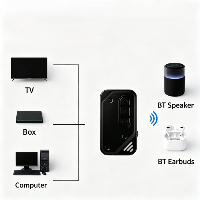BT5.3 Audio Receiver/transmitter Cross-border Wireless AUX Adapter for Home TV/computer/radio/TF Playback/car Music Accessories