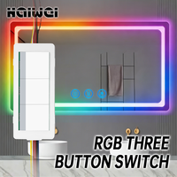 Module de capteur tactile LED RGB à gradation continue pour miroir et dégivreur, DC12V 5A 60W, avec interrupteur de contrôle à trois boutons