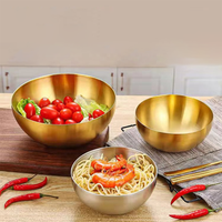 Grand saladier en acier inoxydable brossé, style coréen, pour nouilles froides, ramen, bibimbap, idéal pour la cuisine domestique